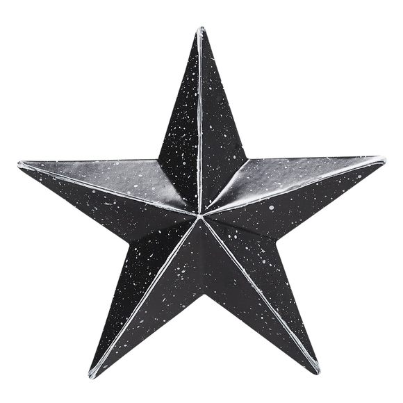 Patriotic Faceted Metal Star Black Wall Hanging 4x4, Independence Day Decor,🙉 - Picture 1 of 5